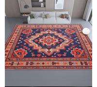Tapis Lavable Rouge - Illustration Traditionnelle Orientale Et Turque Imprimé à Poils Courts Doux Moquette Tapis Antidérapant pour Salon Chambre Bureau pour Un Nettoyage Facile, 60 x 110 cm