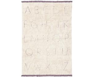 Tapis lavable RugCycled® ABC en coton naturel (90 x 130 cm)