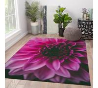 Tapis lavables 120x180cm Rugs antidérapant pour Salon Magenta éclatant Fleurs de Marguerite Tapis d’intérieur à Poil Bas imprimé pour Rugs d’entrée de la Chambre de bébé
