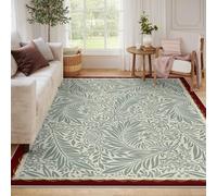 Tapis lavables 140x200 Tapis de Porte entrée intérieure Motif botanique Frais Surface antidérapante Caoutchouc Moquette Douce pour Cuisine Chambre étude Appartement
