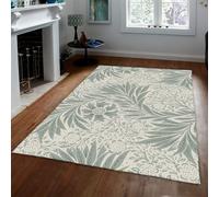 Tapis lavables 160x230cm Rugs pour Salon Tapis Moderne pour Chambre Salle à Manger Grand Moquette botanique Douce à Poil Bas Motif Fleur Vert Antidérapante