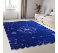 Tapis Lavables 180 x 240 cm pour Salon, Tapis Antidérapants Géométrie du Ciel Étoiles pour Chambre, Thème Céleste Runner Doux à Poils Courts pour Bureau, Salle de Bain, Salle à Manger, Salle de Jeux
