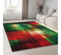 Tapis Lavables 180 x 240 cm pour Salon, Tapis Antidérapants Géométrique Abstrait Grille pour Chambre Cubisme Runner Doux à Poils Courts pour Bureau Salle de Bain Salle à Manger Salle de Jeux