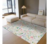 Tapis lavables 200x300cm Rugs pour Salon Doux pour Chambre à Manger Antidérapant à Poil Bas Surface à Motifs Floraux Tapis botanique intérieurs