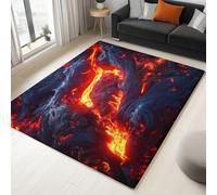 Tapis Lave Paysage Naturel Fantastique, Rouge foncé Moquette Poils Courts Doux Tapis de Porte Lavable antidérapant pour la Maison Salon Restaurant Chambre Cuisine, Chambre de Jeu (80 × 150 cm)