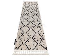 Tapis, le tapis de couloir BERBER TETUAN B751 zigzag crème - pour la cuisine, l'antichambre, le couloir beige 60x300 cm