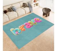 Tapis Lettre 60x120 cm Texture Douce Cachemire Anti Dérapant Tapis Courage Bleu 3D Imprimé Motif Nettoyage Facile à l'Aspirateur ou en Machine Convient pour Salle de Bain Cuisine Entrée Carpet