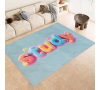 Tapis Lettre 60x90 cm Texture Douce Cachemire Anti Dérapant Tapis Apprentissage 3D Imprimé Motif Nettoyage Facile à l'Aspirateur ou en Machine Convient pour Salle de Bain Cuisine Entrée Carpet