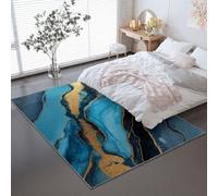 Tapis Lignes Rayures Art Imprimé -Tapis de Convient aux Adultes et aux Enfants, Bleu Flanelle Douce Lavable Antidérapant und Confortable pour Salon ou Bureau 40 x 60 cm