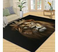 Tapis Lion 50x80 cm, Paillasson Couronne de Lion, Tapis 3D Animaux pour Salon, Chambre, Décoration Intérieure, Lavable, Tapis de Couloir