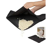 Tapis Litiere Chat 30×45cm, Conception en nid d'abeille Double Couche, Matériau Résistant à l'urine et à l'eau, Contrôle de la Dispersion Tapis pour Chat