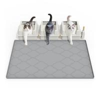 Tapis Litière Chat Silicone,Tapis de Litière Pour Chat，Facile À Nettoyer, Antidérapant, Imperméable, Anti-Urine, Pour Ramasser Le Sable, Doux Pour Les Pattes Des Chats (Jaune, XL 96 * 66cm)