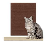 Tapis Litiere Chat Tapis Auto-adhésif for Chat, griffoir Mural, Protection for canapé, à découper(Brown,30x60cm)