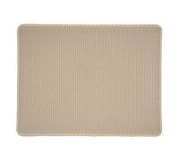 Tapis Litière pour Chat Double Couche en Nid d'abeille Design Tapis EVA Non Toxique,Beige,30x30cm