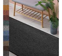 Tapis London à velours bouclé plat facile à entretenir Tapis d'intérieur anthracite 80x150 cm