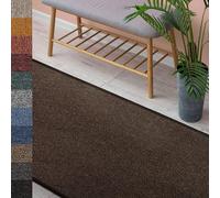 Tapis London à velours bouclé plat facile à entretenir Tapis d'intérieur marron foncé 80x150 cm