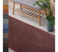 Tapis London à velours bouclé plat facile à entretenir Tapis d'intérieur rouge vin 200x290 cm