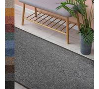 Tapis London à velours bouclé plat facile d'entretien Tapis d'intérieur gris clair 100x200 cm