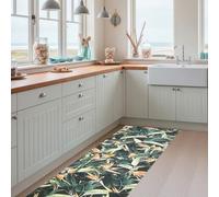 Tapis Long en Vinyle numérisé, Motif Prisme, Motif Feuilles Tropicales, Plusieurs Tailles, Moderne, Design et résistance pour Votre Espace, Cuisine, Couloir, Salon, Salle à Manger, Sol en PVC (67 x