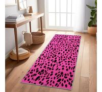 Tapis Long Et Étroit Exquis Imprimé Léopard Taches 60X180 Cm Rose, Lavable Et Antidérapant - Tapis De Passage pour Couloir, Cuisine Ou Chambre, Résistant, Facile À Nettoyer