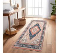 Tapis Long Et Étroit Vent du Sud-Ouest Totem Géométrie 60X180 Cm Rouge, Lavable Et Antidérapant - Tapis De Passage pour Couloir, Cuisine Ou Chambre, Résistant, Facile À Nettoyer, Moderne