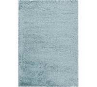 Tapis longs poils shaggy Ø200cm rond tissé bleu motif uni UNI B