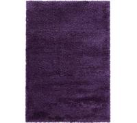 Tapis longs poils shaggy Ø200cm rond tissé violet motif uni UNI B
