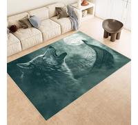 Tapis Loup 60x90 cm Texture Douce Cachemire Anti Dérapant Tapis Pirate Viking 3D Imprimé Motif Nettoyage Facile à l'Aspirateur ou en Machine Convient pour Salle de Bain Cuisine Entrée Carpet