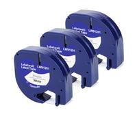 Tapis LT 12 mm 3pk 5pk 91201 12267 Compatible avec LT100H LT100T Étiquette d'étiquette Tape 91202 91200(3PK Black on White)