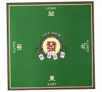 Tapis Mahjong Hperu, Vert, 80x80 cm / 31,50x31,50 pouces, Réduction de Bruit, Non Glissant, Portable, Pour Mahjong, Poker, Cartes, Âge 12+
