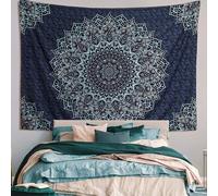 Tapis mandala bohème, tapis hippie, paon psychédélique, tapis boho, tapisserie pour chambre (200 cm x 150 cm,couleur 4)