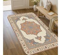 Tapis mandala, traditionnel classique, floral, géométrique, sans terre cuite, à poils ras en éponge, tapis rectangulaire pour salle de bain, chevet, entrée, décoration de porte, 0,9 x 1,5 m
