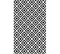 Tapis - MANI TEXTILE - Carreaux - Noir/blanc - 120x180cm - Antidérapant et lavable en machine