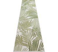 Tapis, marche SISAL SION feuilles de palmier, tropical 2837 tissage plat écru / vert vert 60x200 cm