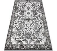 Tapis MATEO 8037/644 Cadre à motif moderne, fleurs - gris texturé 240x330 cm