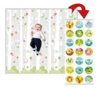 Chicco Tapis de Jeu Maxi pour bébés, mesures 200x180 cm, Géant, épaisseur 1.3 cm, Tapis D'èveil Pliable, Réversible, avec Animaux et Paysag, Pour la chambre d'enfant, Extra Moelleux, 0 Mois et plus