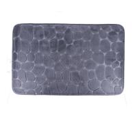 TENDANCE - Tapis memoire de Forme Microfibre Galet 50x80cm - Gris Fonce