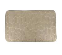 TAPIS MEMOIRE DE FORME MICROFIBRE GALET 50X80CM - TAUPE - Tendance
