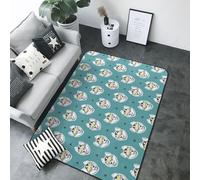 Tapis mignon et amusant avec lunettes de soleil husky pour salon, chambre à coucher, tapis de sol d'intérieur, décoration esthétique, 122 x 213 cm, tapis antidérapant, doux et lavable