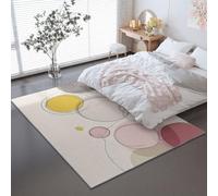 Tapis Minimalisme Art Géométrie Imprimé -Tapis de Convient aux Adultes et aux Enfants, Blanc Flanelle Douce Lavable Antidérapant und Confortable pour Salon ou Bureau 160 x 230 cm