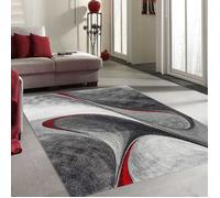 UN AMOUR DE TAPIS - Tapis Moderne 1054 - Tapis Salon madila - Rouge, Gris, Noir - 160 x 230 cm