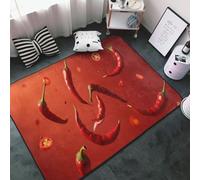 Tapis moderne à imprimé piment rouge pour salon, chambre à coucher, tapis doux lavable de 0,9 x 1,5 m, tapis antidérapant pour décoration de chambre à coucher, esthétique, 152,4 x 99,1 cm