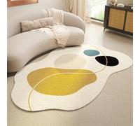 Tapis moderne à motif géométrique abstrait, antidérapant, lavable pour décoration d'intérieur minimaliste, tapis d'intérieur doux, touche élégante pour le salon, la chambre à coucher et le bureau.