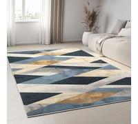 Tapis moderne à poils courts antidérapant, ne perd pas ses poils, lavable en machine, tapis de sol doux et pelucheux pour salon, chambre à coucher, 120 x 180 cm, coloré