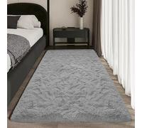 Tapis Moderne à Poils Longs 50 x 75 cm Super Doux, Moelleux, Ne Perd Pas Ses Poils, Dessous Antidérapant, Pelucheux, Grand Tapis Moderne à Poils Longs, Tapiss de Salon, pour Le Salon/Chambre, Gris