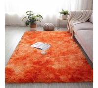 Tapis moderne à poils longs antidérapant et lavable en peluche pour chambre à coucher, salle à manger et chambres d'enfants - Couleur unie - Grande taille (jaune, 120 x 160 cm)