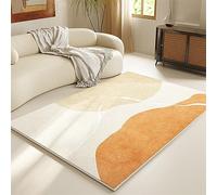 Tapis moderne à poils longs pour salon et chambre à coucher Forme irrégulière Design contemporain idéal pour couloirs et intérieurs Grande taille (140 x 200 cm, vert)