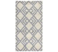 Tapis Moderne avec Motif Géométrique 80 x 150 cm en Coton Beige et Gris Nevsehir