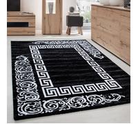Carpettex Teppich Tapis de salon, à poils courts, 200 x 290 cm, design moderne, noir, extra doux, moelleux, lavable, pour cuisine, salle à manger, chambre d'enfant, salon