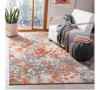 Tapis Moderne Chic pour Salon Salle à Manger Chambre à Coucher - Collection Madison - Gris et Orange - 160 x 229 cm - Safavieh